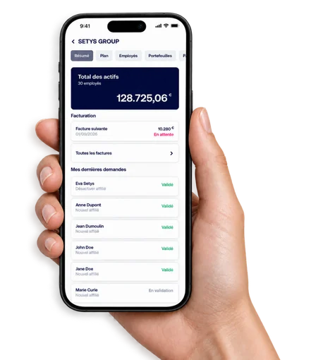 Easyvest employer dashboard on a phone