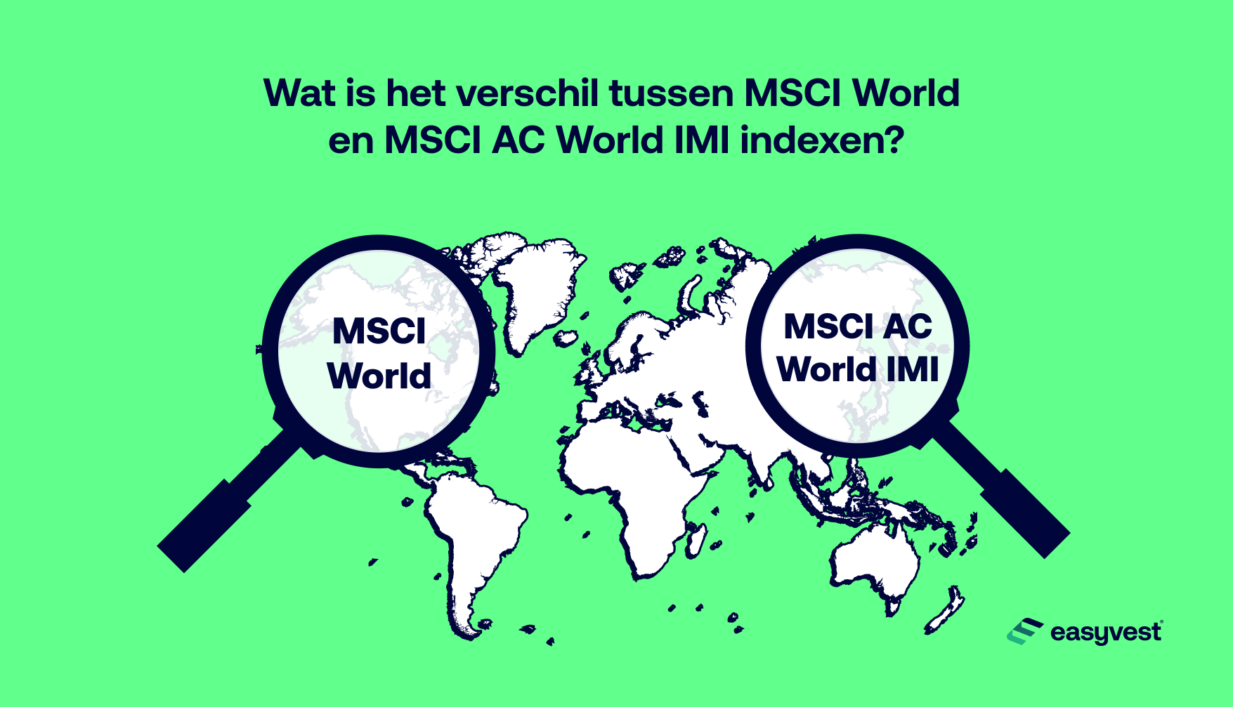 Geografische weergave van de MSCI World en MSCI AC World IMI indexen