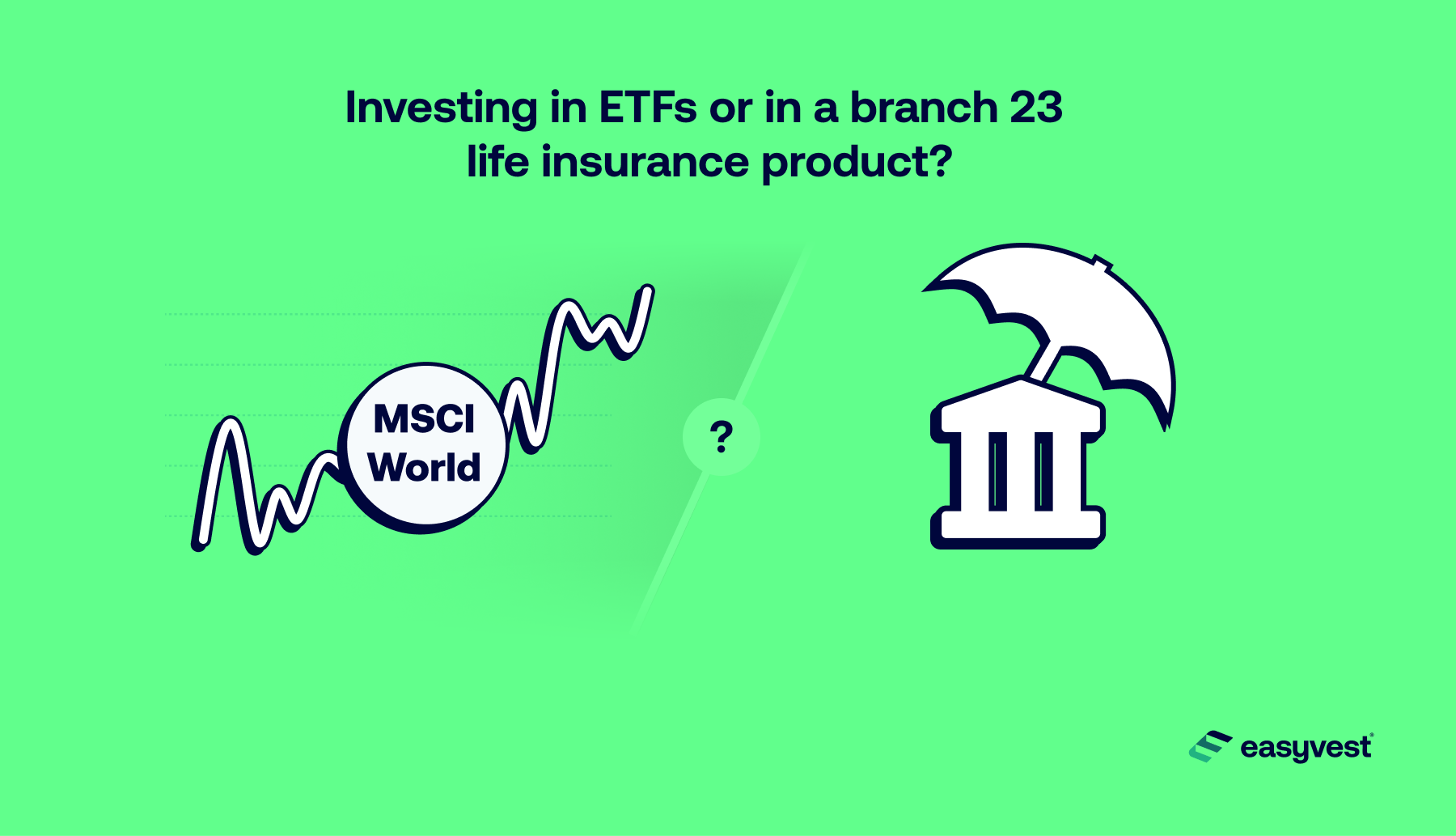 Comparison between an investment in ETFs and a Branch 23 life insurance product in Belgium.
