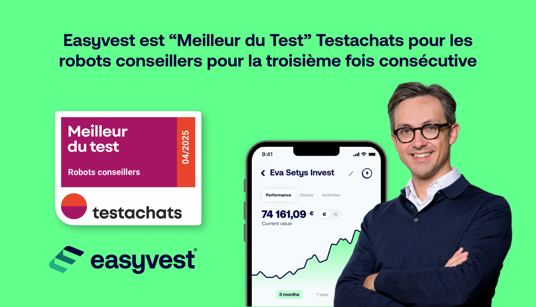 Easyvest est une fois de plus “Meilleur du Test” Testachats pour les robots conseillers