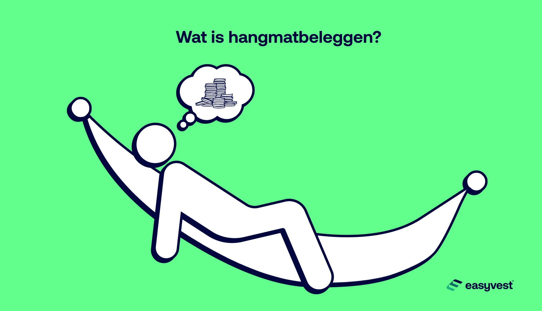persoon ligt in hangmat en denkt aan geld