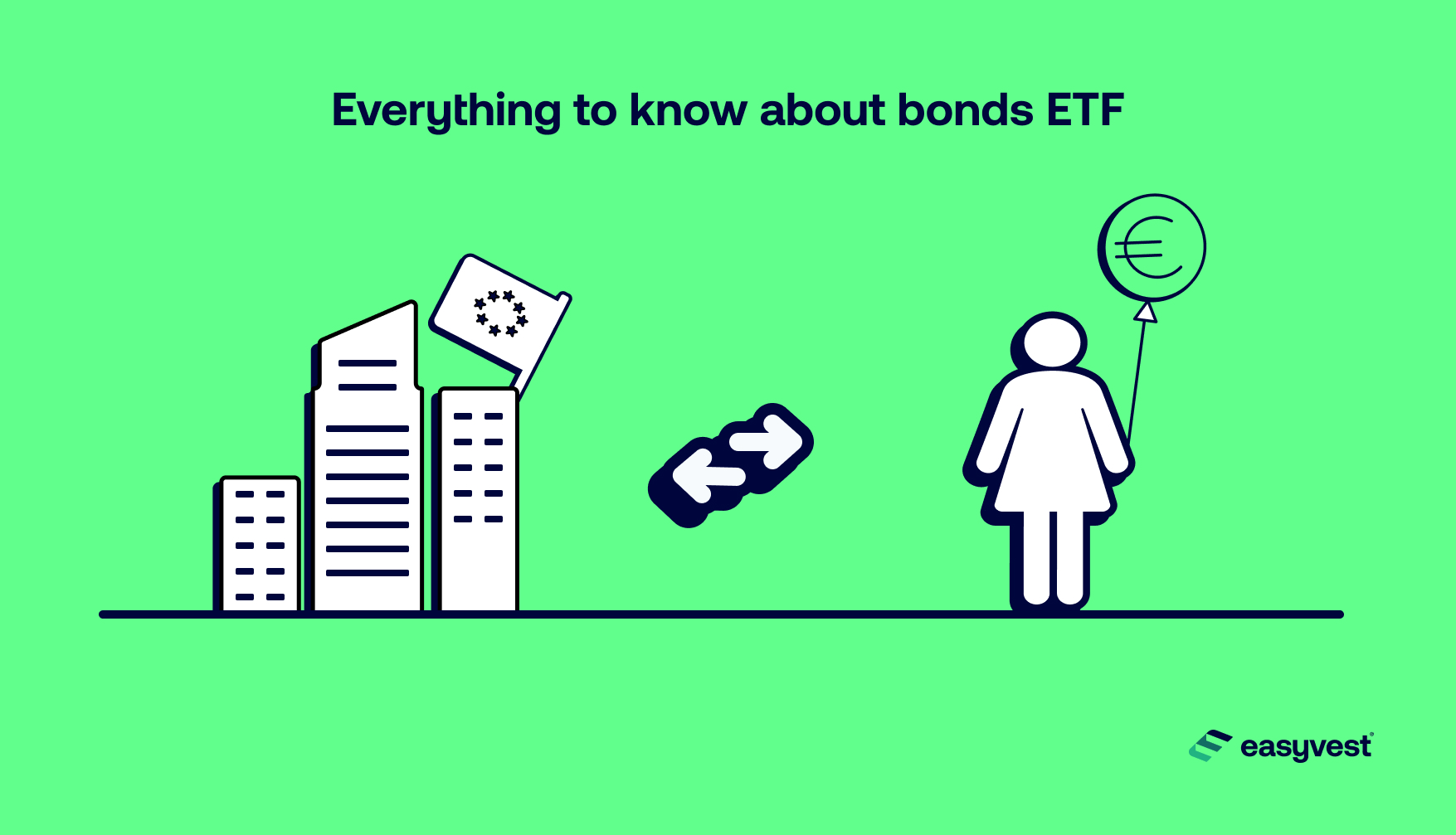Image illustrating a person who can choose between bond etf or company etf