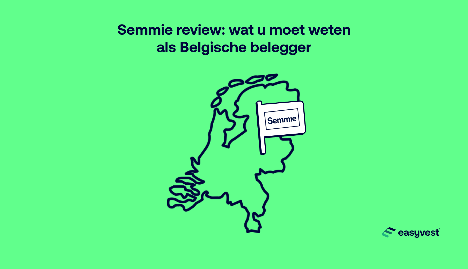 illustratie van een kaart van Nederland en een vlag met het logo van Semmie