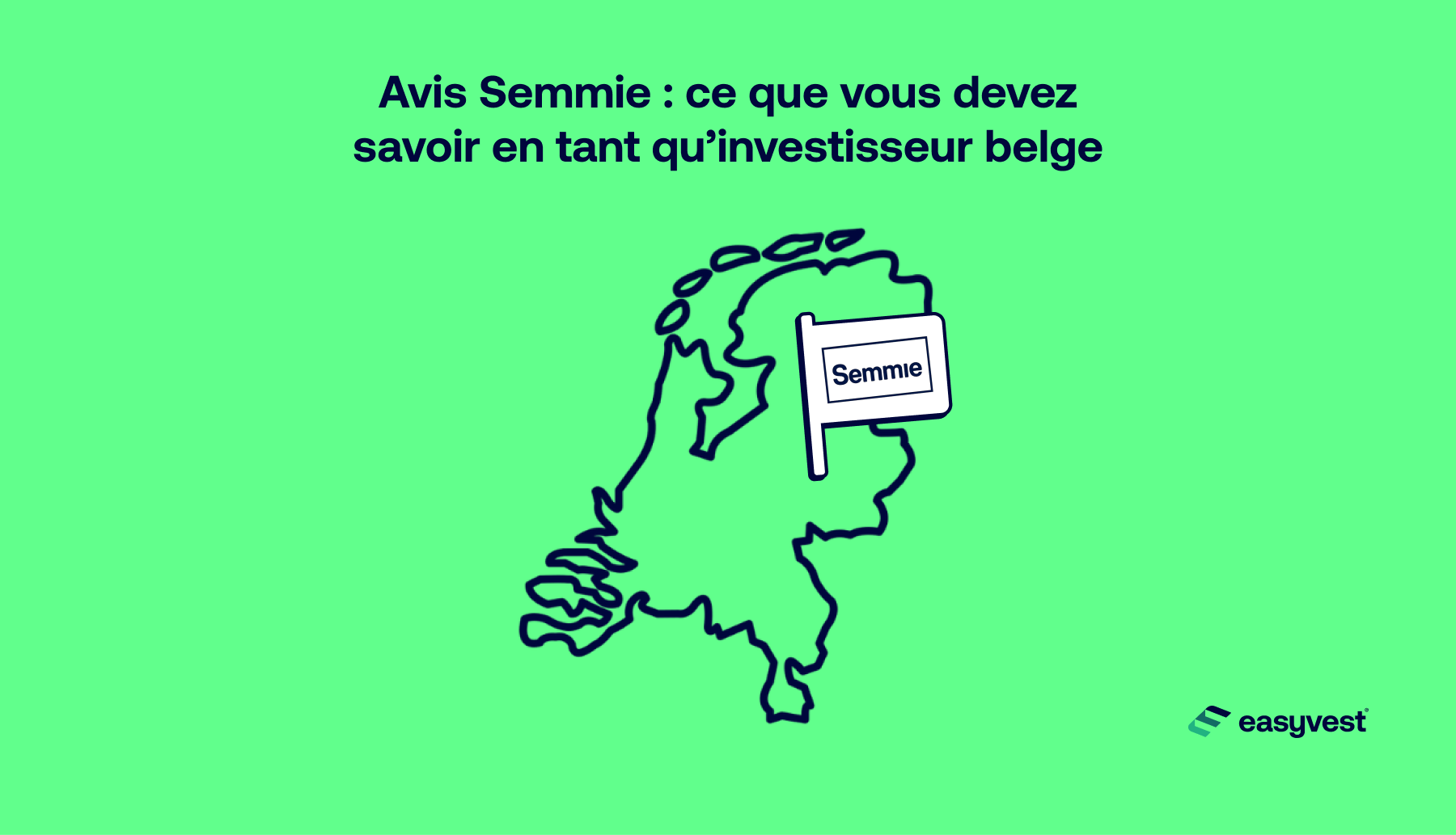 illustration d'une carte des Pays-Bas, avec un drapeau portant le logo de Semmie