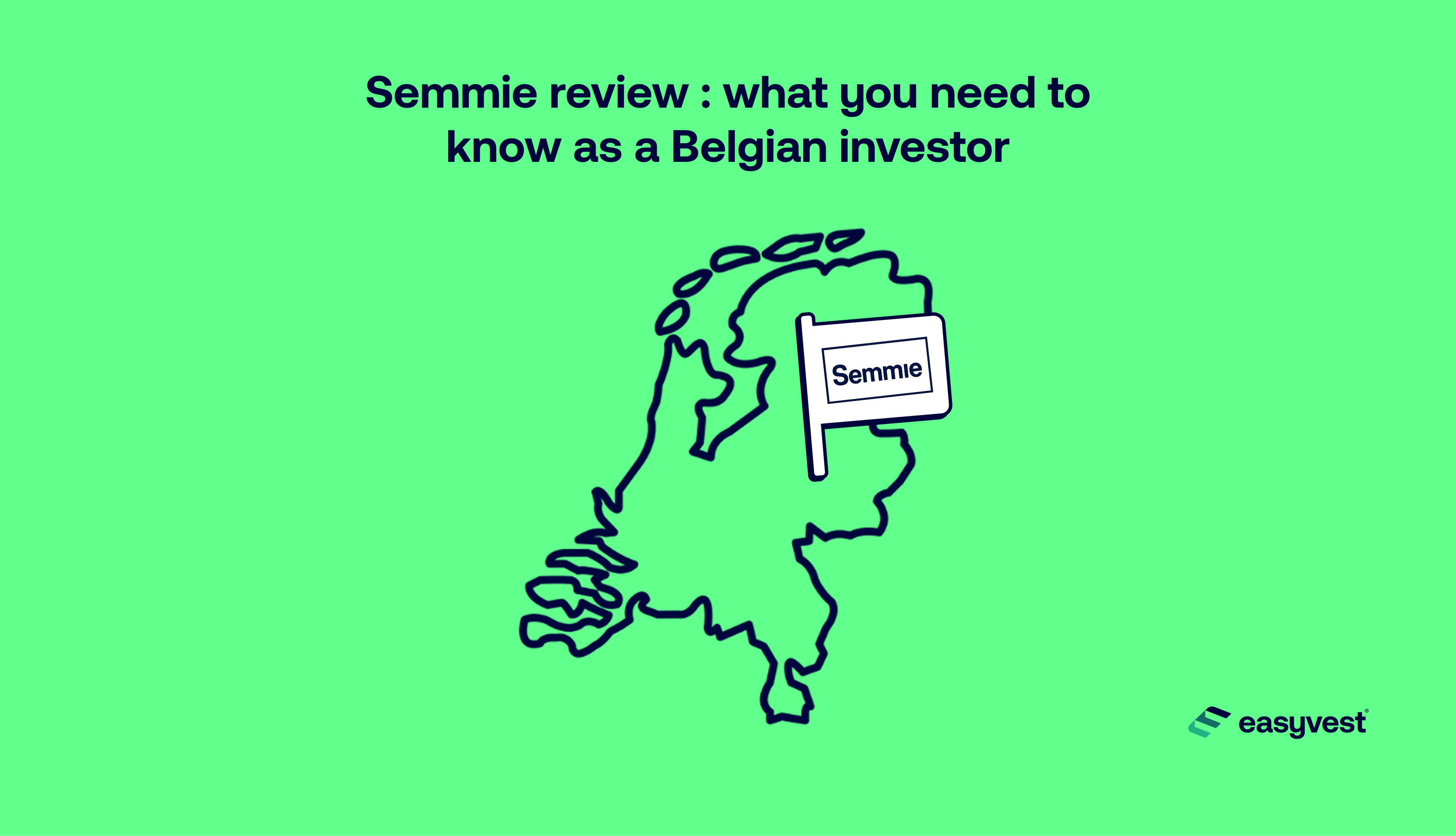 Illustration of the map of Holland and a flag with the logo from Semmie