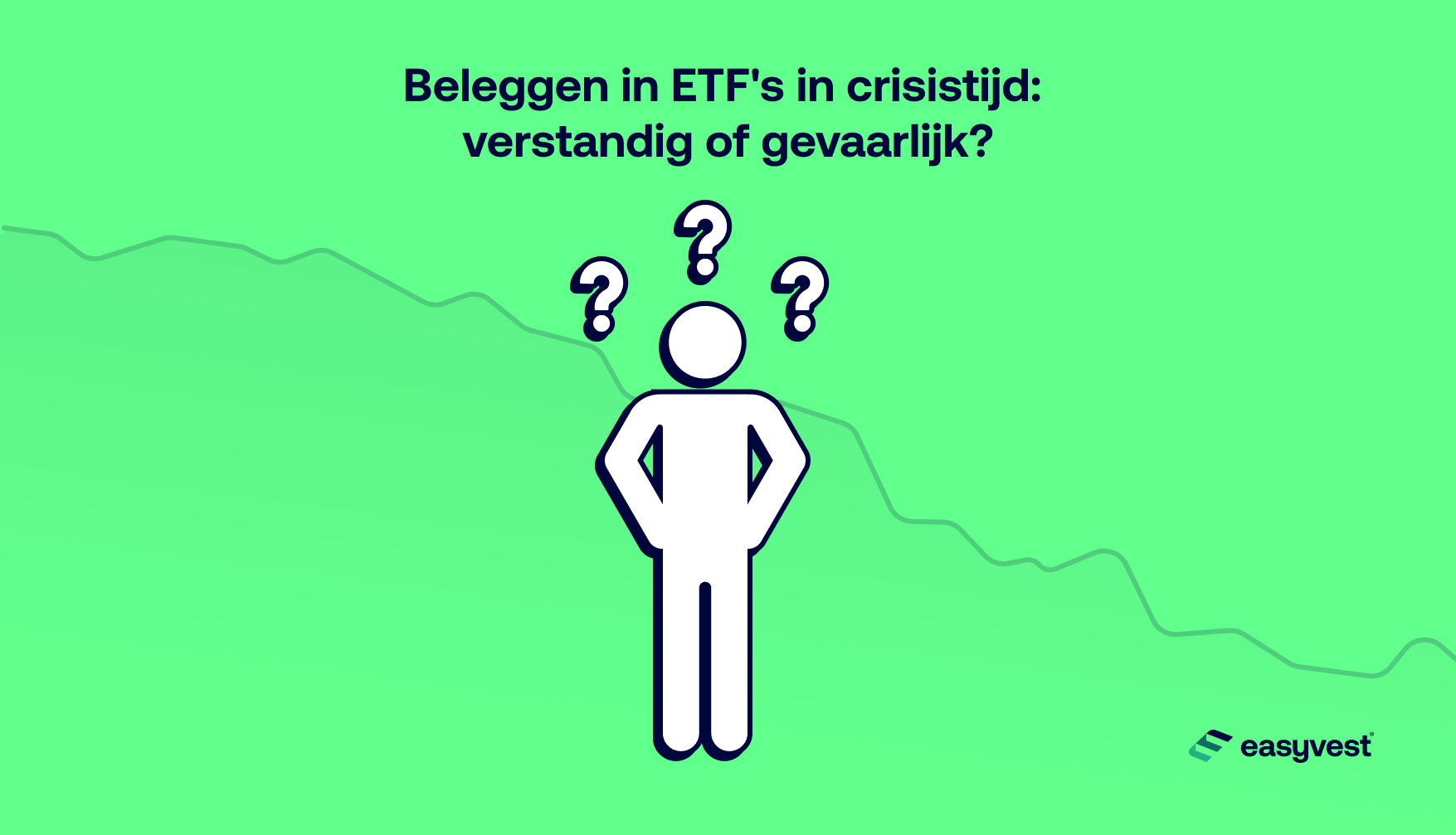 llustratie van iemand die zich afvraagt of beleggen tijdens een crisis verstandig is.