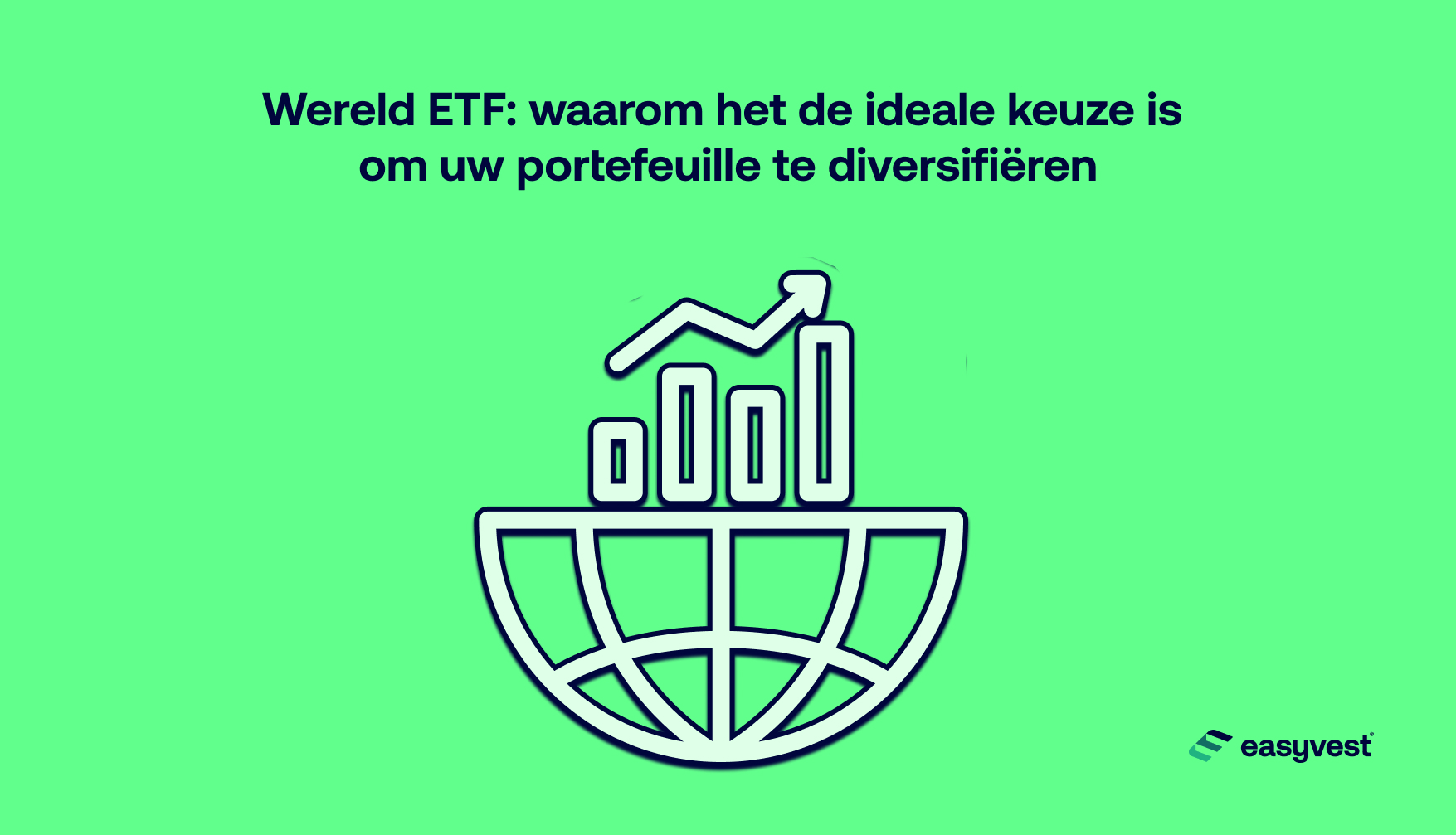 Een halve wereldbol met een typische beursgrafiek ter illustratie van een wereld etf