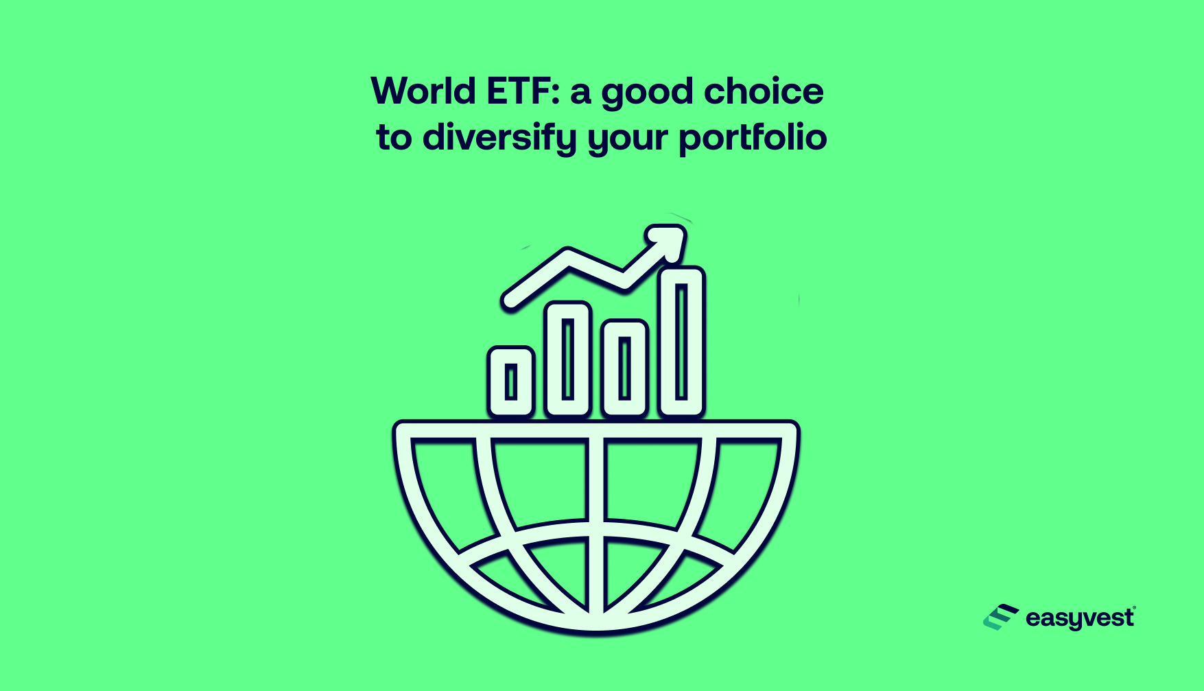 A globe With a typical stock market graph illustrates a world ETF