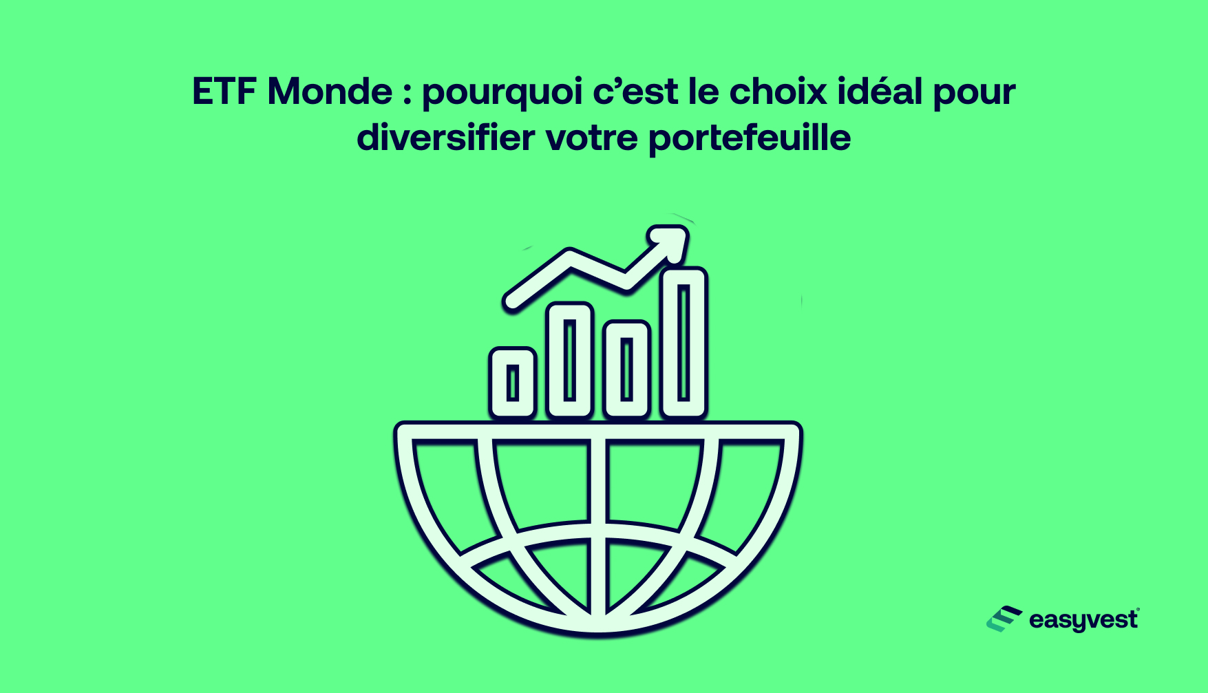 Un globe avec un graphique typique de la bourse illustre un ETF monde