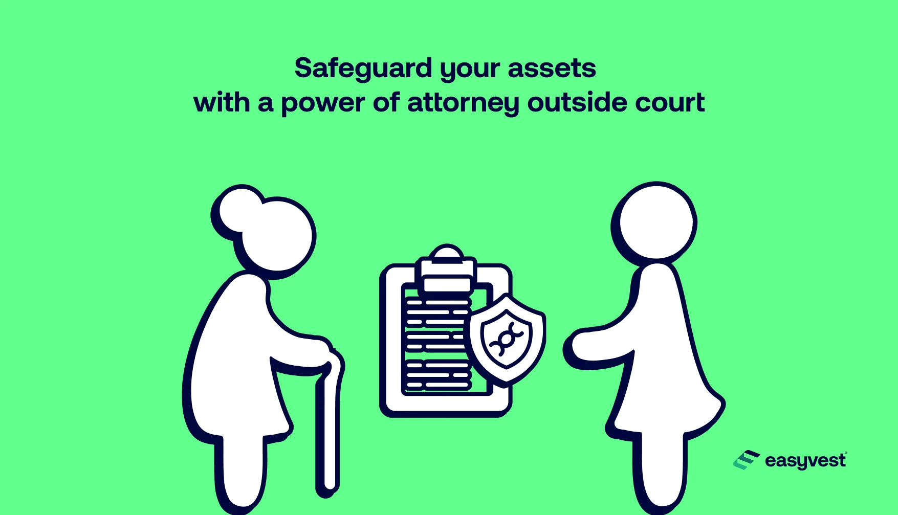 An elderly person entrusts the management of their assets to a younger person when they are unable to do so.